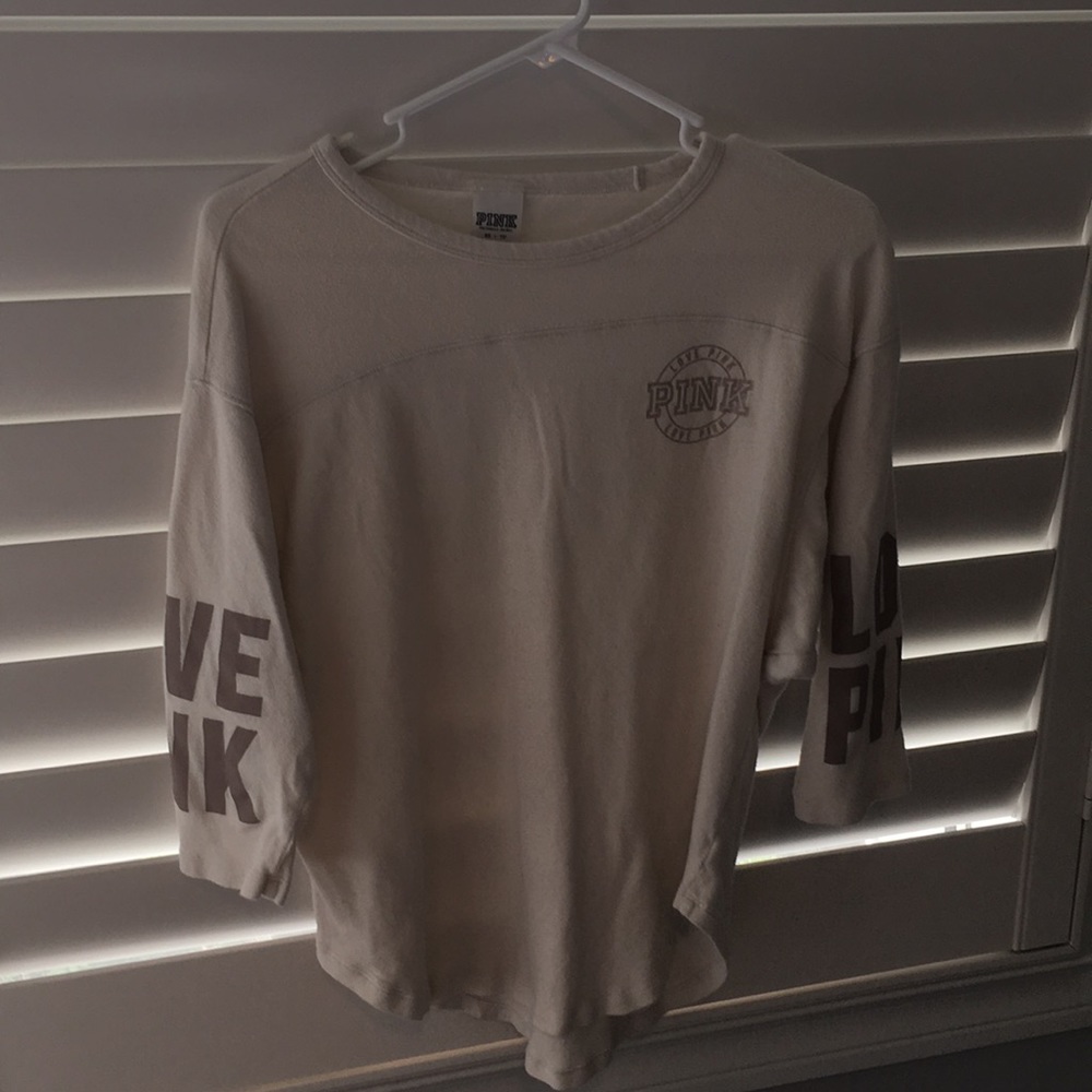 cream PINK 3/4 sleeve shirt
